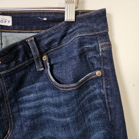 EUC ANN TAYLOR LOFT MADE AND LOVED CURVY KICK CROP JEANS SIZE 10 /30 - Picture 8 of 16